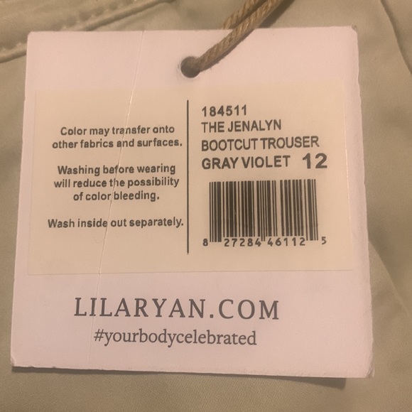 new LILA RYAN JENALYN BOOTCUT TROUSER GRAY VIOLET 12 - Picture 11 of 14
